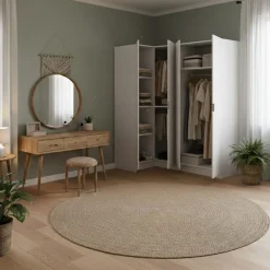 Armario esquinero Essen 4 puertas batientes blanco 184x173,5x90,5 cm