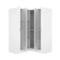 Armario esquinero Essen 4 puertas batientes blanco 184x133x131 cm