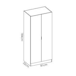 Armario Essen 2 puertas abatibles 184x81x52