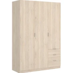 Armario Essen 3 puertas abatibles con 3 cajones 184x121x52 cm