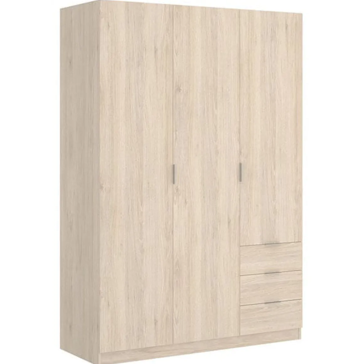 Armario Essen 3 puertas abatibles con 3 cajones 184x121x52 cm