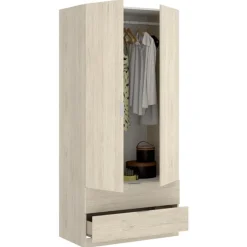 Armario Essen 2 puertas abatibles con 2 cajones 184x81x52 cm