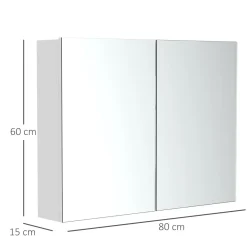 Armario Kean Homcom 2 puertas con espejo blanco 60x80x15 cm