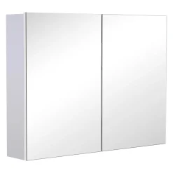Armario Kean Homcom 2 puertas con espejo blanco 60x80x15 cm