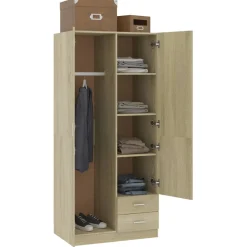 Armario Kei 2 puertas + 2 cajones 180x80x52 cm