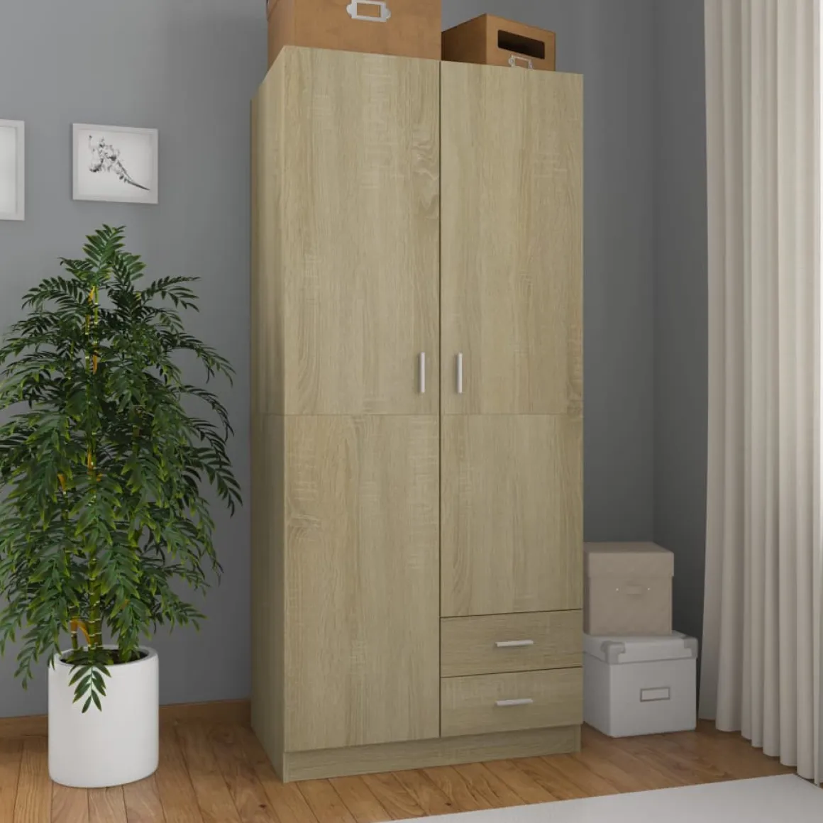 Armario Kei 2 puertas + 2 cajones 180x80x52 cm