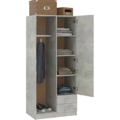 Armario Kei 2 puertas + 2 cajones 180x80x52 cm