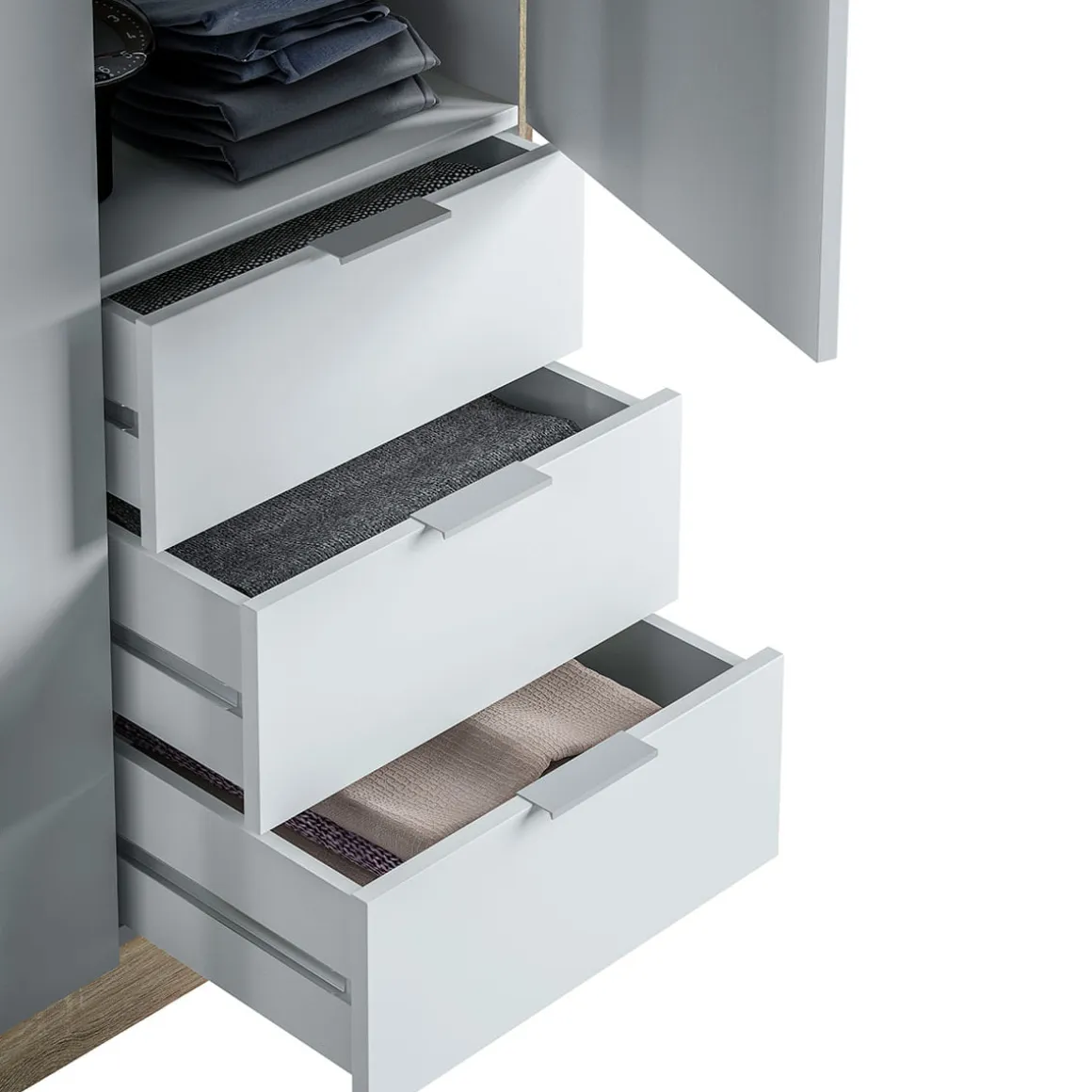 Armario LC 3 puertas + 3 cajones 180x121x52 cm