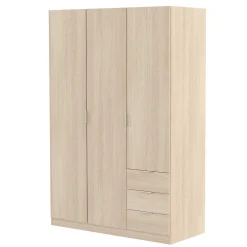 Armario LC 3 puertas + 3 cajones 180x121x52 cm