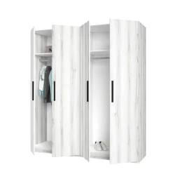 Armario Lido 4 puertas abatibles blanco 197,5x181,4x52,6 cm
