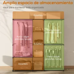 Armario Liora Homcom 8 estantes 185x43x182 cm