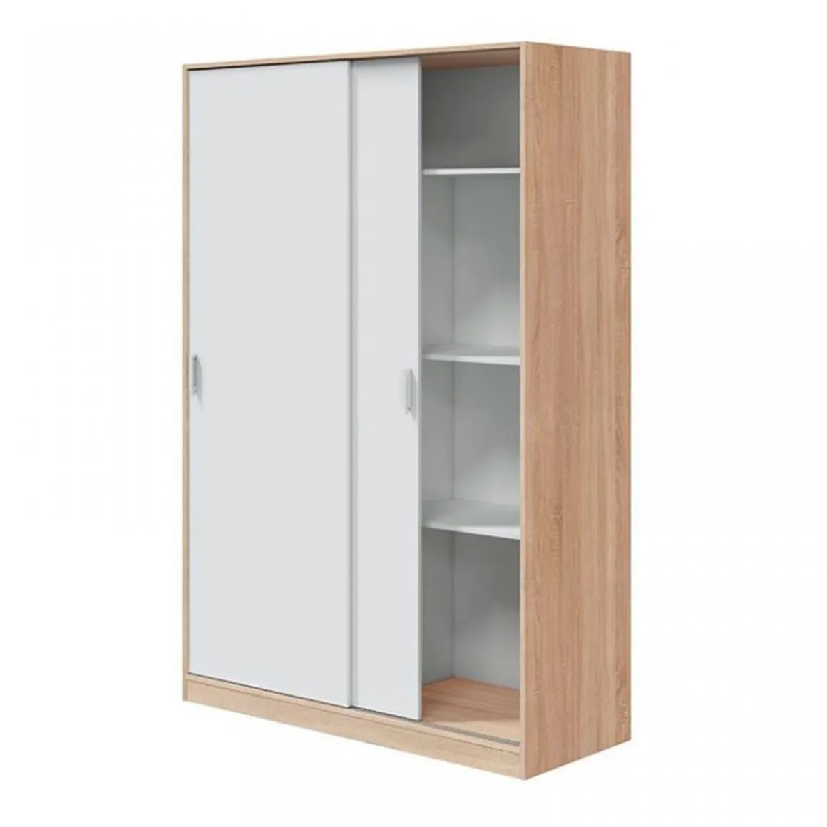 Armario Luca 2 puertas correderas blanco/natural 200x120x50 cm