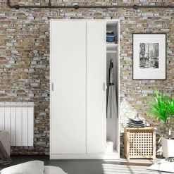 Armario Max 2 puertas correderas blanco 200x100x52 cm
