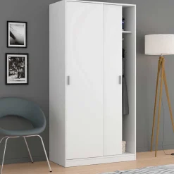 Armario Max 2 puertas correderas blanco 200x100x52 cm