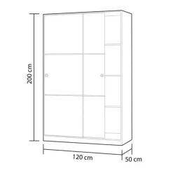 Armario Max 2 puertas correderas blanco 200x120x50 cm