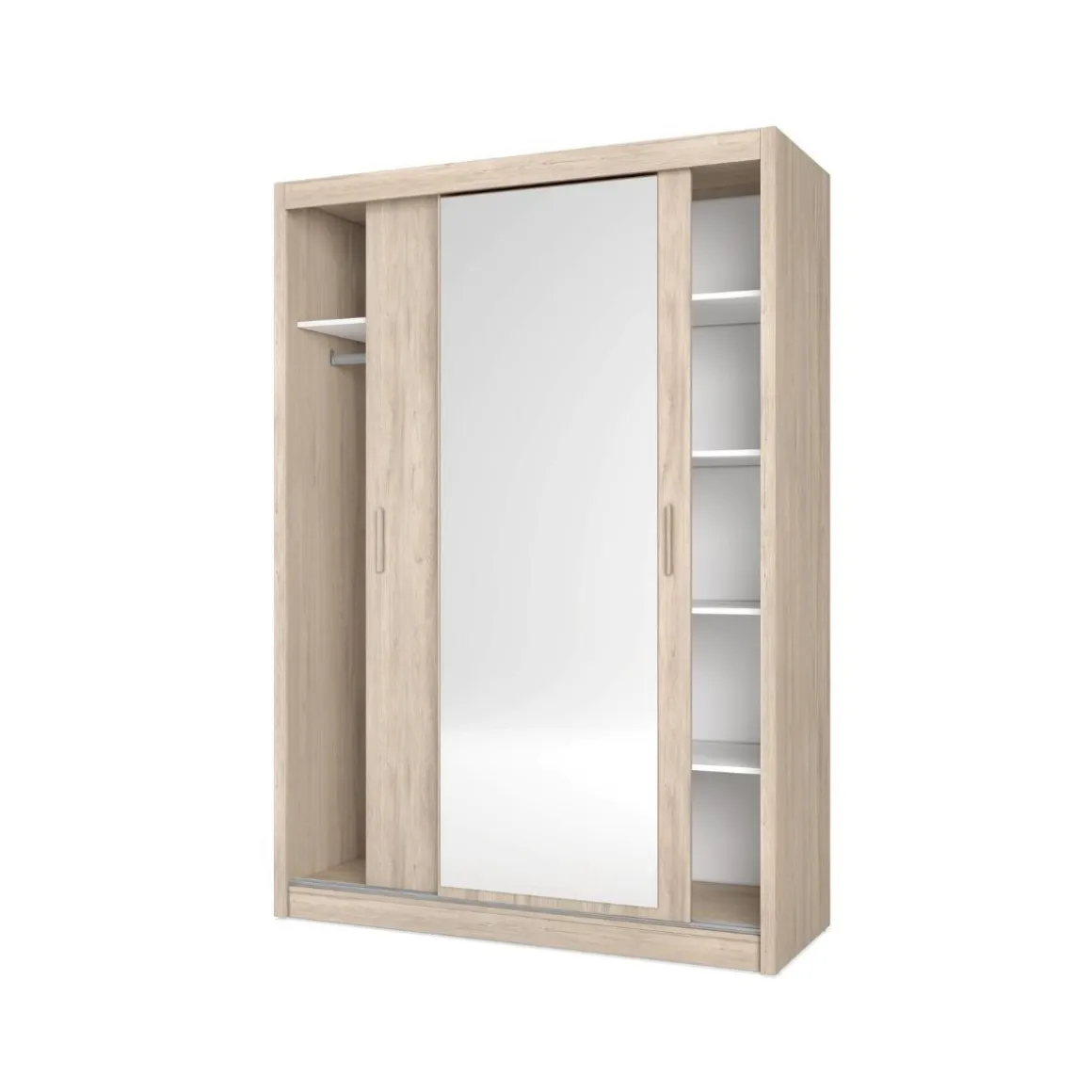 Armario Mijas 2 puertas correderas con espejo 215,5x150x58,9 cm