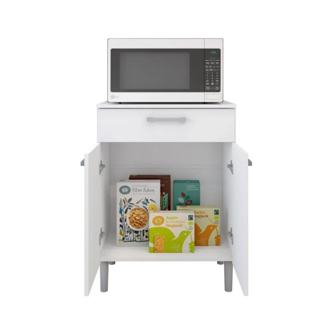 Armario Misha 2 puertas + 1 cajón blanco 83,5x60,8x38,8 cm