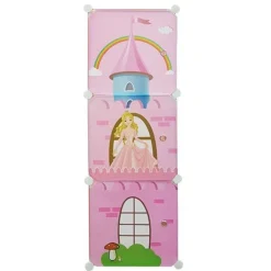 Armario multiusos Bayi 3 compartimentos rosa 110x37x37 cm