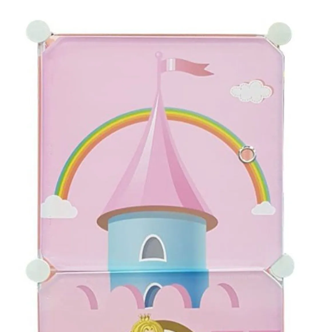 Armario multiusos Bayi 3 compartimentos rosa 110x37x37 cm