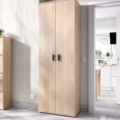Armario multiusos Fit 2 puertas 6 estantes natural 190,2x60,9x35,3 cm