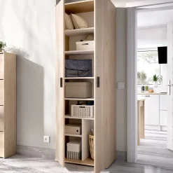 Armario multiusos Fit 2 puertas 6 estantes natural 190,2x60,9x35,3 cm