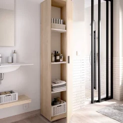 Armario multiusos Fit 1 puerta natural 190,2x38,8x35,3 cm