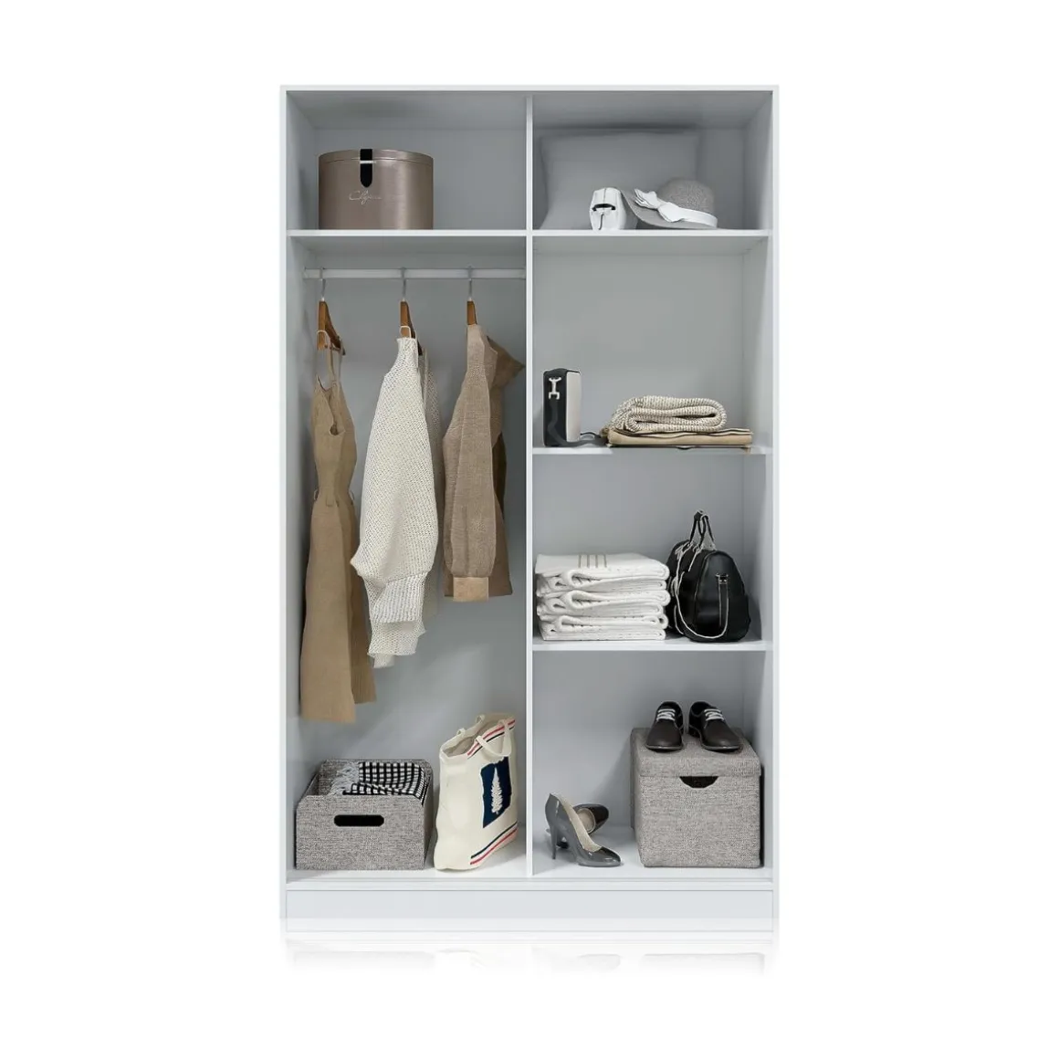 Armario Noon Plus 2 puertas correderas blanco/cemento 200x120x50 cm
