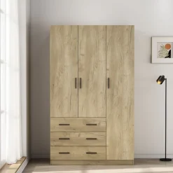 Armario Nortes 3 puertas con 3 cajones 200x120x58 cm