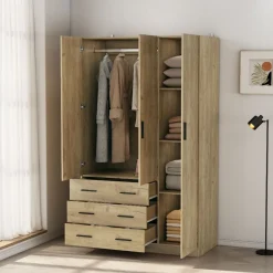 Armario Nortes 3 puertas con 3 cajones 200x120x58 cm
