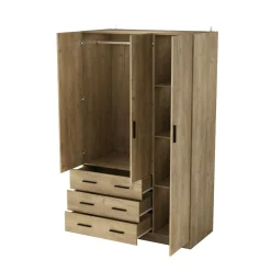 Armario Nortes 3 puertas con 3 cajones 200x120x58 cm