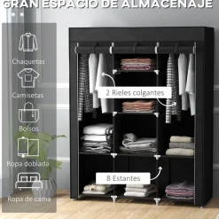 Armario Nova Homcom 8 estantes 162,5x125x43 cm