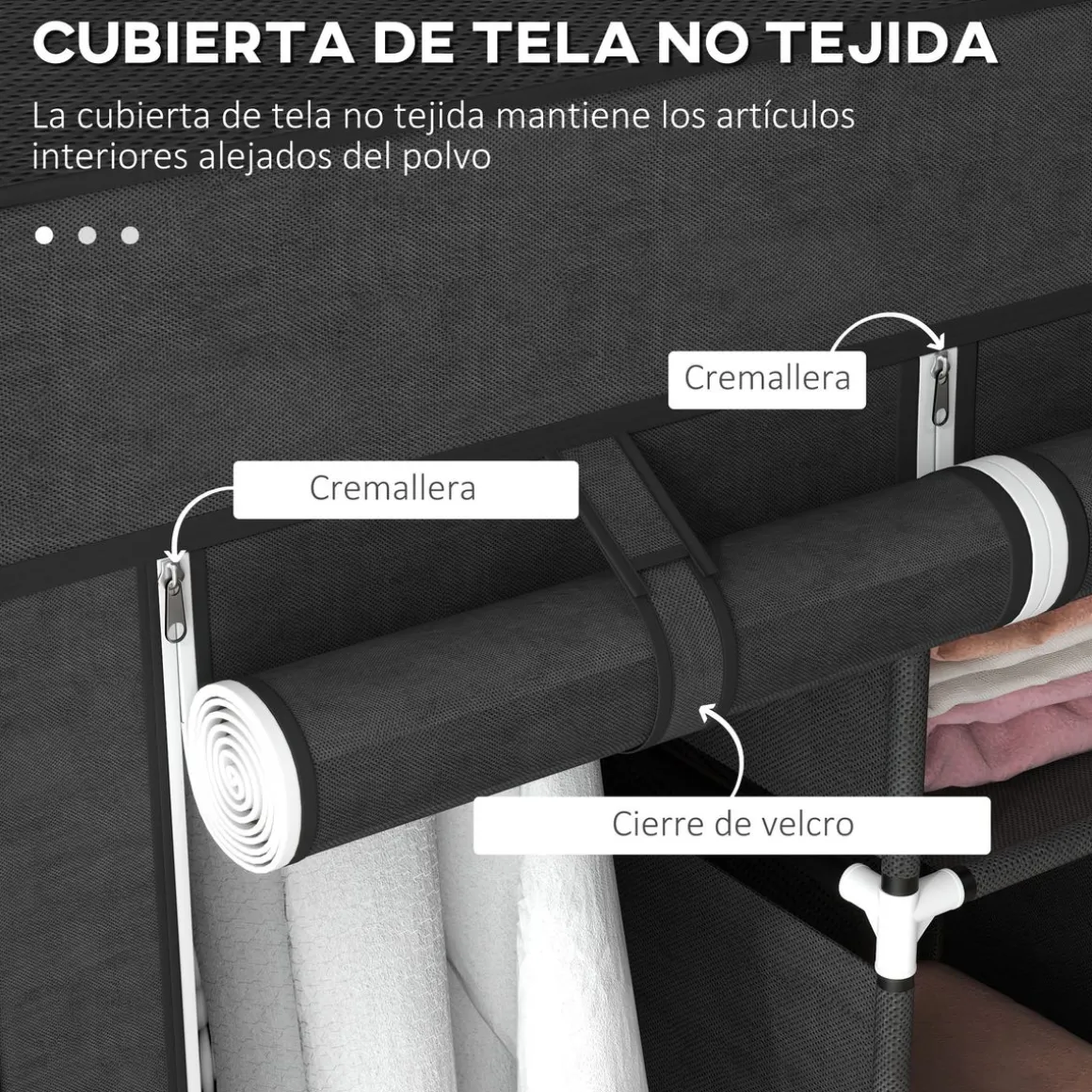 Armario Nova Homcom 8 estantes 162,5x125x43 cm