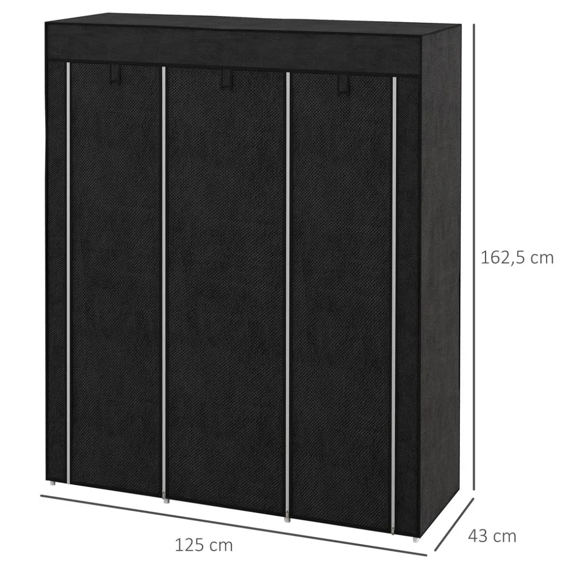 Armario Nova Homcom 8 estantes 162,5x125x43 cm