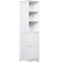 Armario para baño con estantes blanco 160x40x38 cm