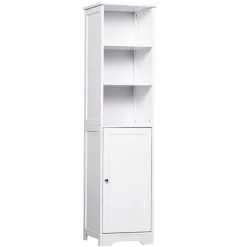 Armario para baño con estantes blanco 160x40x38 cm