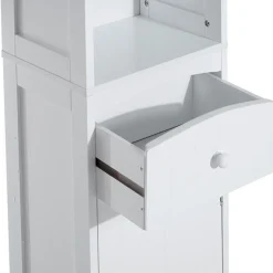 Armario para baño con estantes blanco 170x34x24 cm