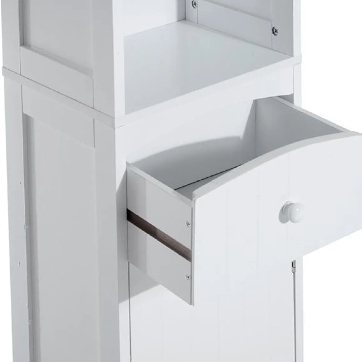 Armario para baño con estantes blanco 170x34x24 cm