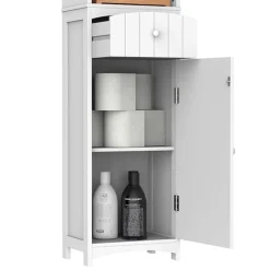 Armario para baño con estantes blanco 170x34x24 cm