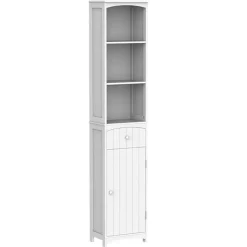 Armario para baño con estantes blanco 170x34x24 cm