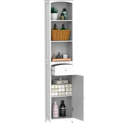 Armario para baño con estantes blanco 170x34x24 cm