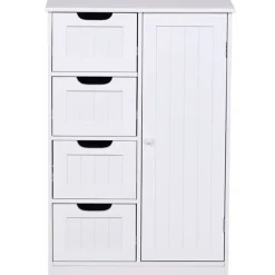 Armario para baño multifuncional madera blanco 83x56x30 cm