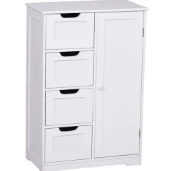 Armario para baño multifuncional madera blanco 83x56x30 cm