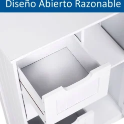 Armario para baño multifuncional madera blanco 83x56x30 cm