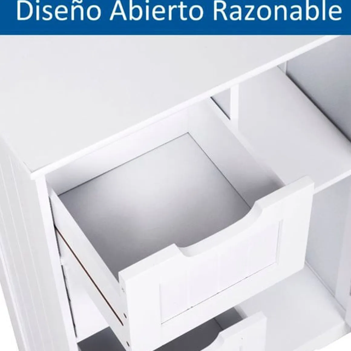 Armario para baño multifuncional madera blanco 83x56x30 cm