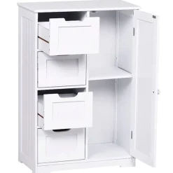 Armario para baño multifuncional madera blanco 83x56x30 cm