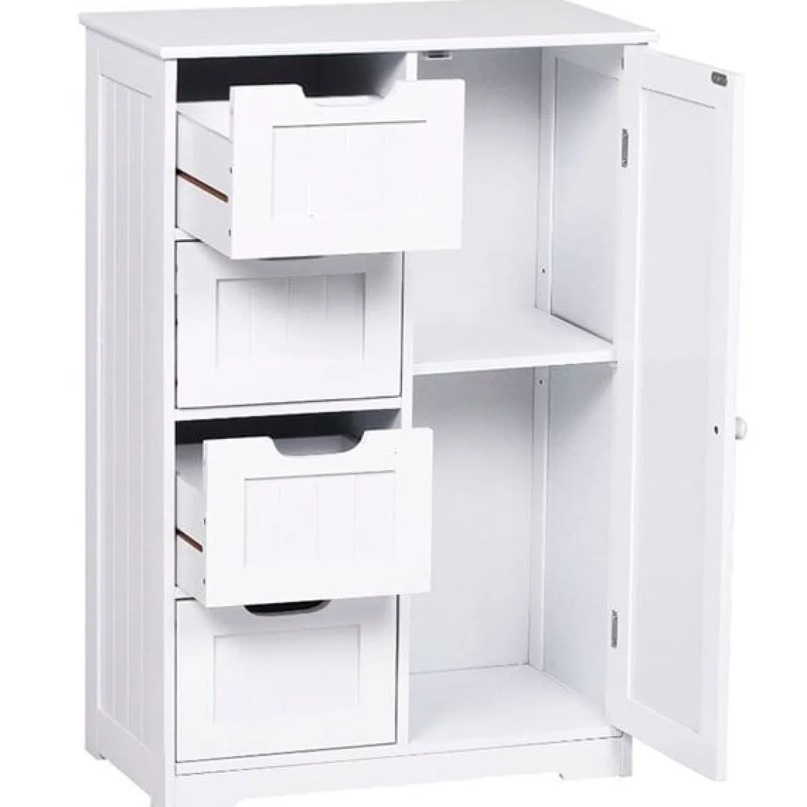 Armario para baño multifuncional madera blanco 83x56x30 cm