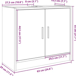 Armario para lavabo Duende 2 puertas blanco 55x63x29 cm
