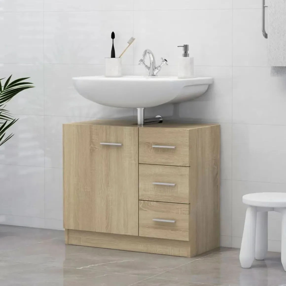 Armario para lavabo Kemba 1 armario + 3 cajones 54x63x30 cm