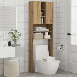 Armario para lavadora Nemo 2 puertas + 5 compartimentos 190x64x25,5 cm