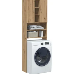 Armario para lavadora Nemo 2 puertas + 5 compartimentos 190x64x25,5 cm